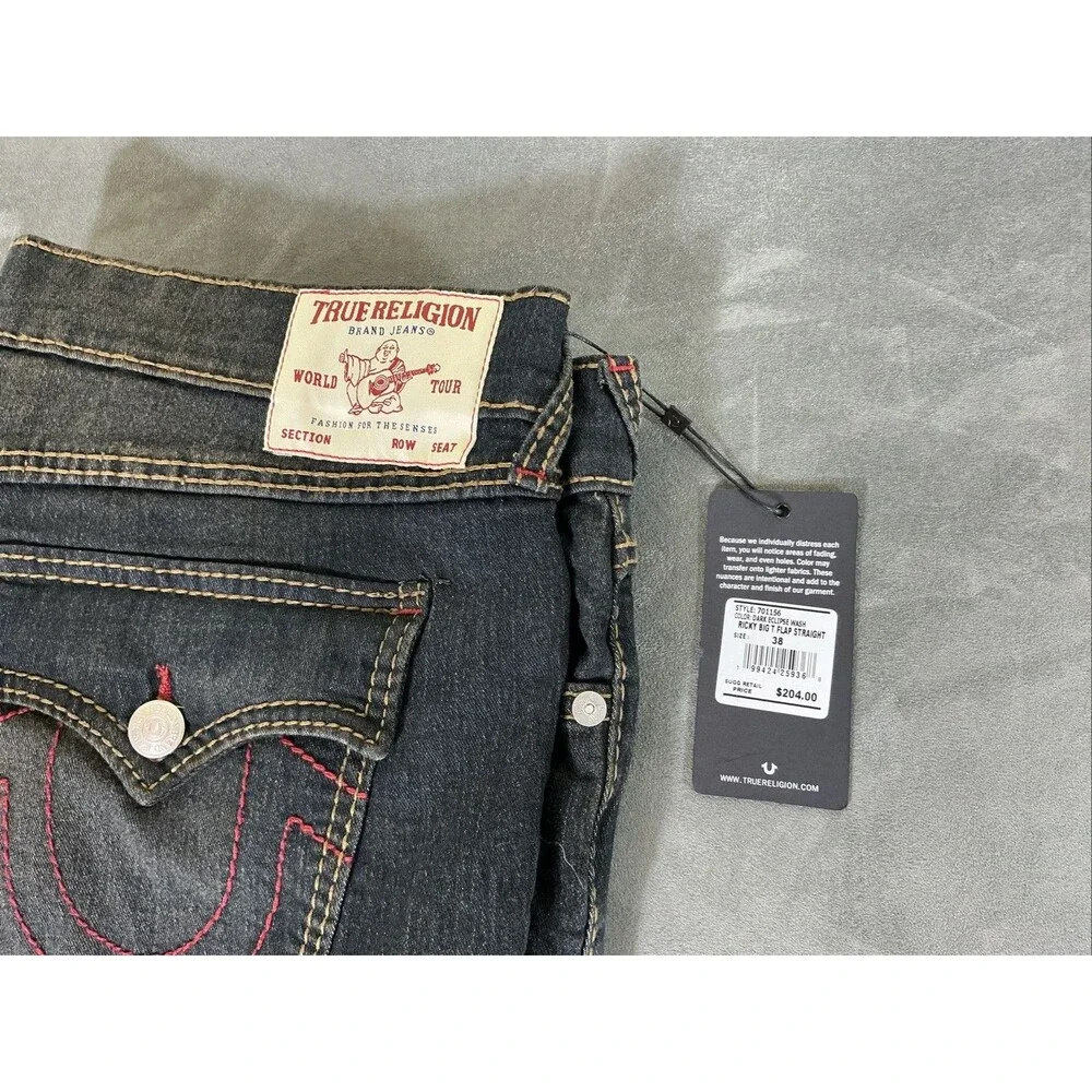 True Religion Ricky Big Flap Straight 38 Men’s Jeans World Tour Section Row Seat